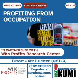 October 15: Profiting from Occupation – with Who Profits Research Center